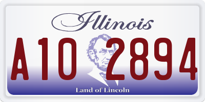 IL license plate A102894