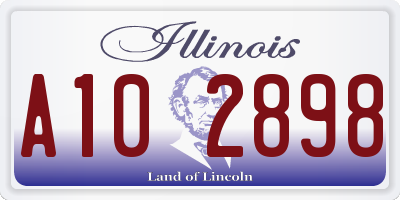 IL license plate A102898