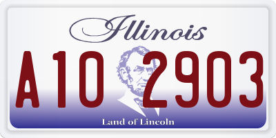 IL license plate A102903