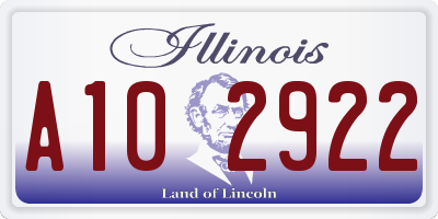 IL license plate A102922