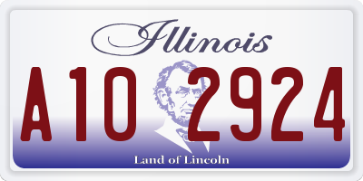 IL license plate A102924