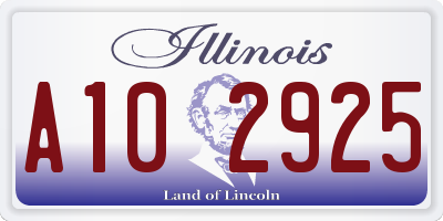 IL license plate A102925
