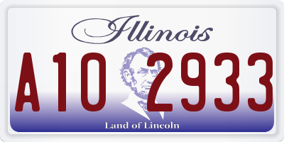 IL license plate A102933