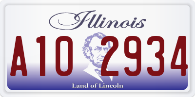 IL license plate A102934
