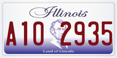 IL license plate A102935