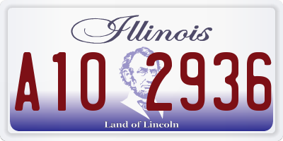 IL license plate A102936