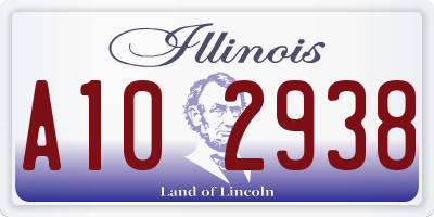 IL license plate A102938