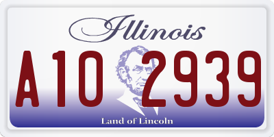 IL license plate A102939