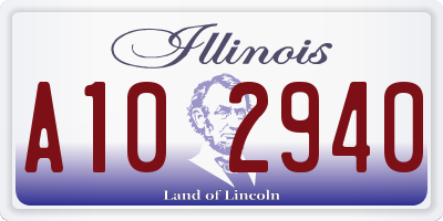 IL license plate A102940