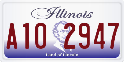 IL license plate A102947
