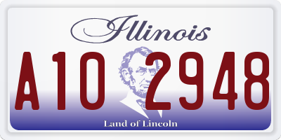 IL license plate A102948