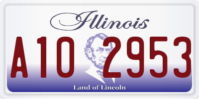 IL license plate A102953