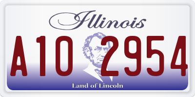 IL license plate A102954
