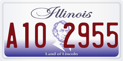 IL license plate A102955