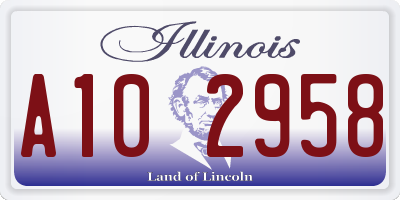 IL license plate A102958
