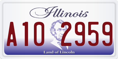 IL license plate A102959