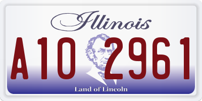 IL license plate A102961