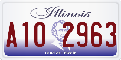 IL license plate A102963