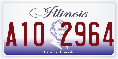 IL license plate A102964