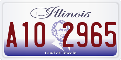 IL license plate A102965