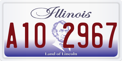 IL license plate A102967