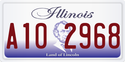 IL license plate A102968