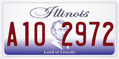 IL license plate A102972
