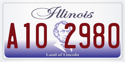 IL license plate A102980