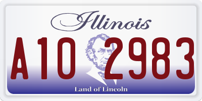 IL license plate A102983