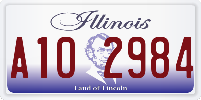 IL license plate A102984