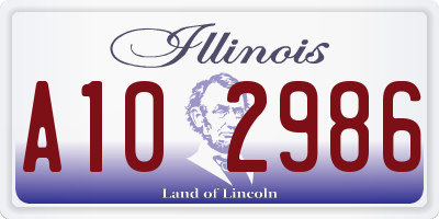 IL license plate A102986