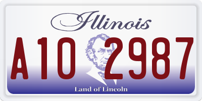 IL license plate A102987