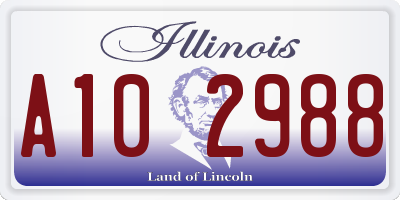 IL license plate A102988