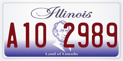IL license plate A102989