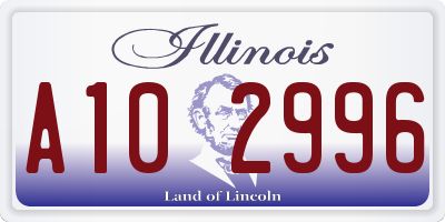 IL license plate A102996