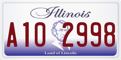 IL license plate A102998