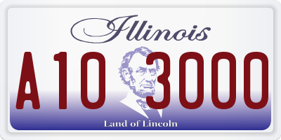 IL license plate A103000