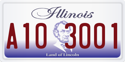 IL license plate A103001