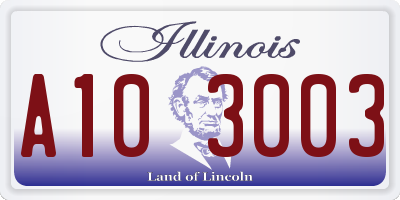 IL license plate A103003