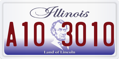 IL license plate A103010