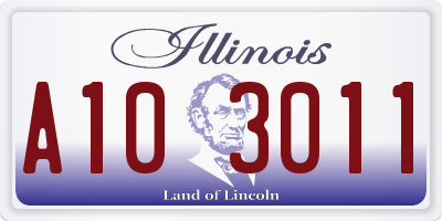 IL license plate A103011
