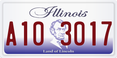 IL license plate A103017
