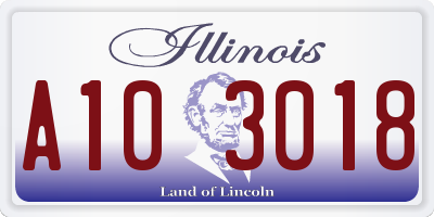 IL license plate A103018