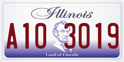 IL license plate A103019