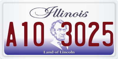 IL license plate A103025