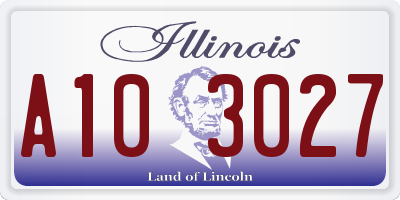 IL license plate A103027