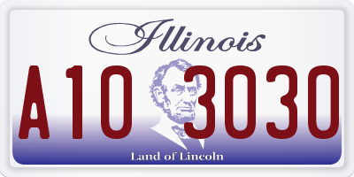 IL license plate A103030