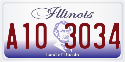 IL license plate A103034