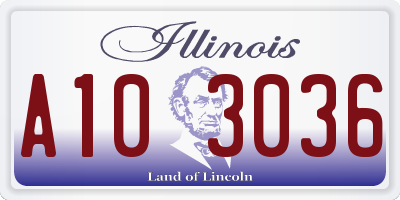 IL license plate A103036