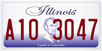 IL license plate A103047